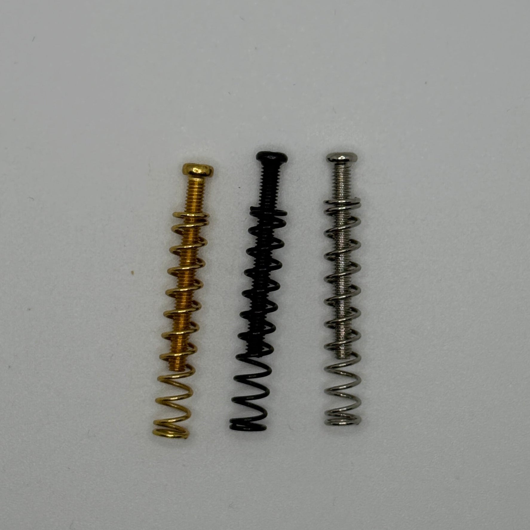 Humbucker Pickup Mounting Screws (Imperial) with Spring Set (4 screws and 4 springs )(Chrome / Gold / Black)