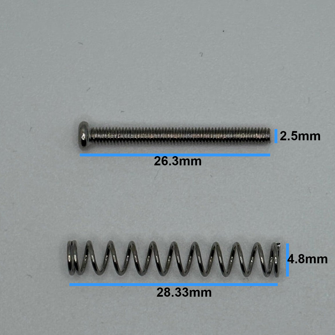 Humbucker Pickup Mounting Screws (Imperial) with Spring Set (4 screws and 4 springs )(Chrome / Gold / Black)