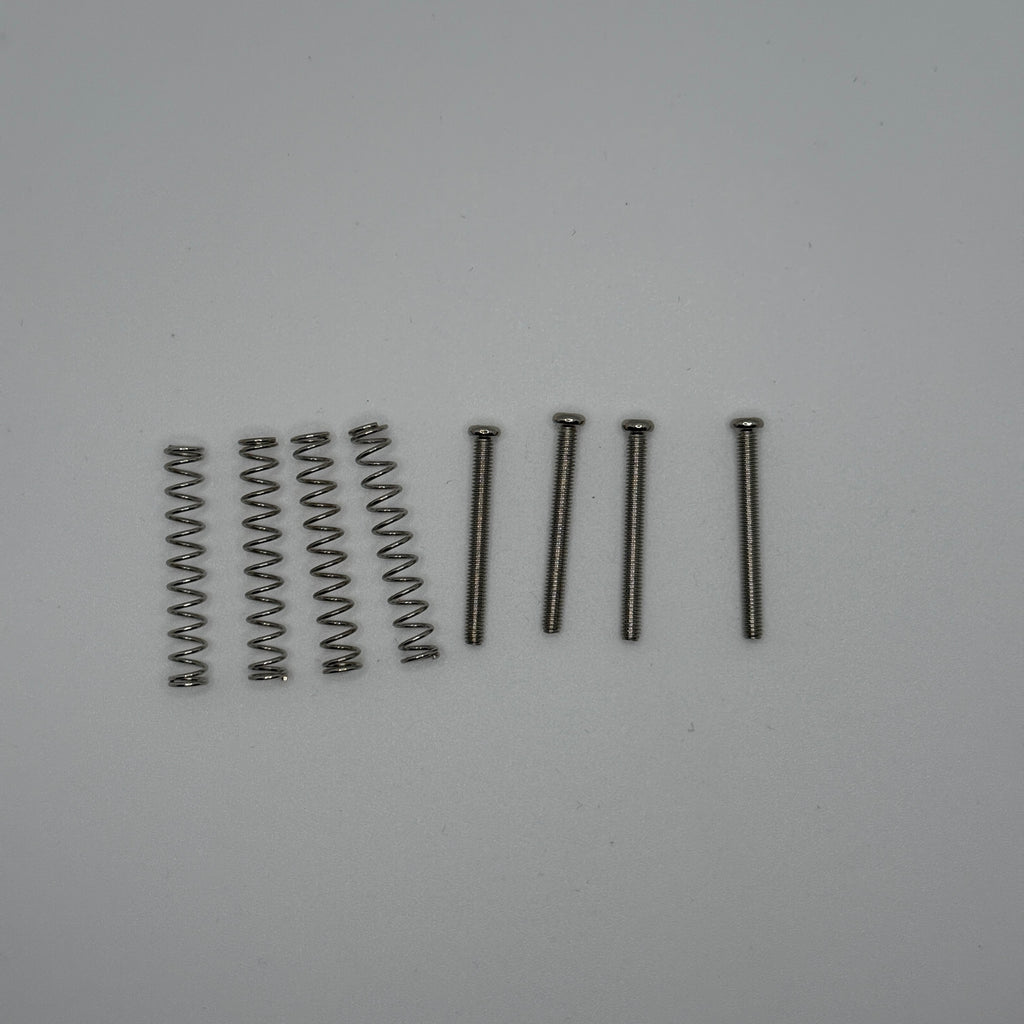Humbucker Pickup Mounting Screws (Imperial) with Spring Set (4 screws and 4 springs )(Chrome / Gold / Black)