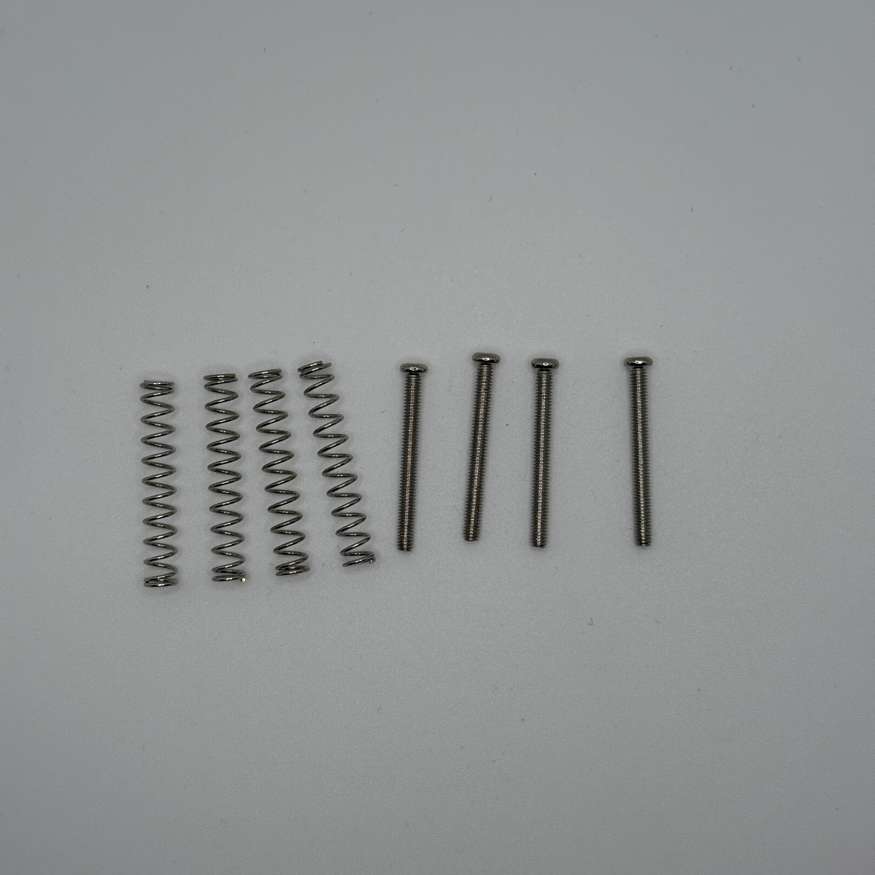 Humbucker Pickup Mounting Screws (Imperial) with Spring Set (4 screws and 4 springs )(Chrome / Gold / Black)