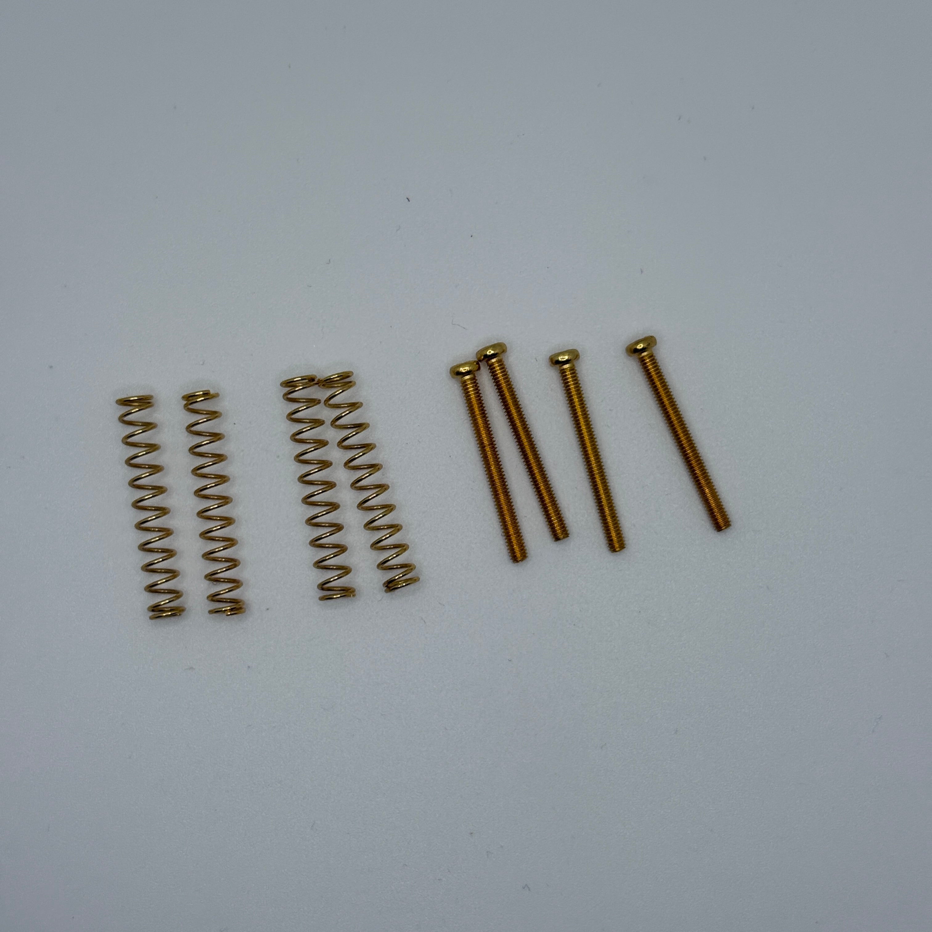 Humbucker Pickup Mounting Screws (Imperial) with Spring Set (4 screws and 4 springs )(Chrome / Gold / Black)