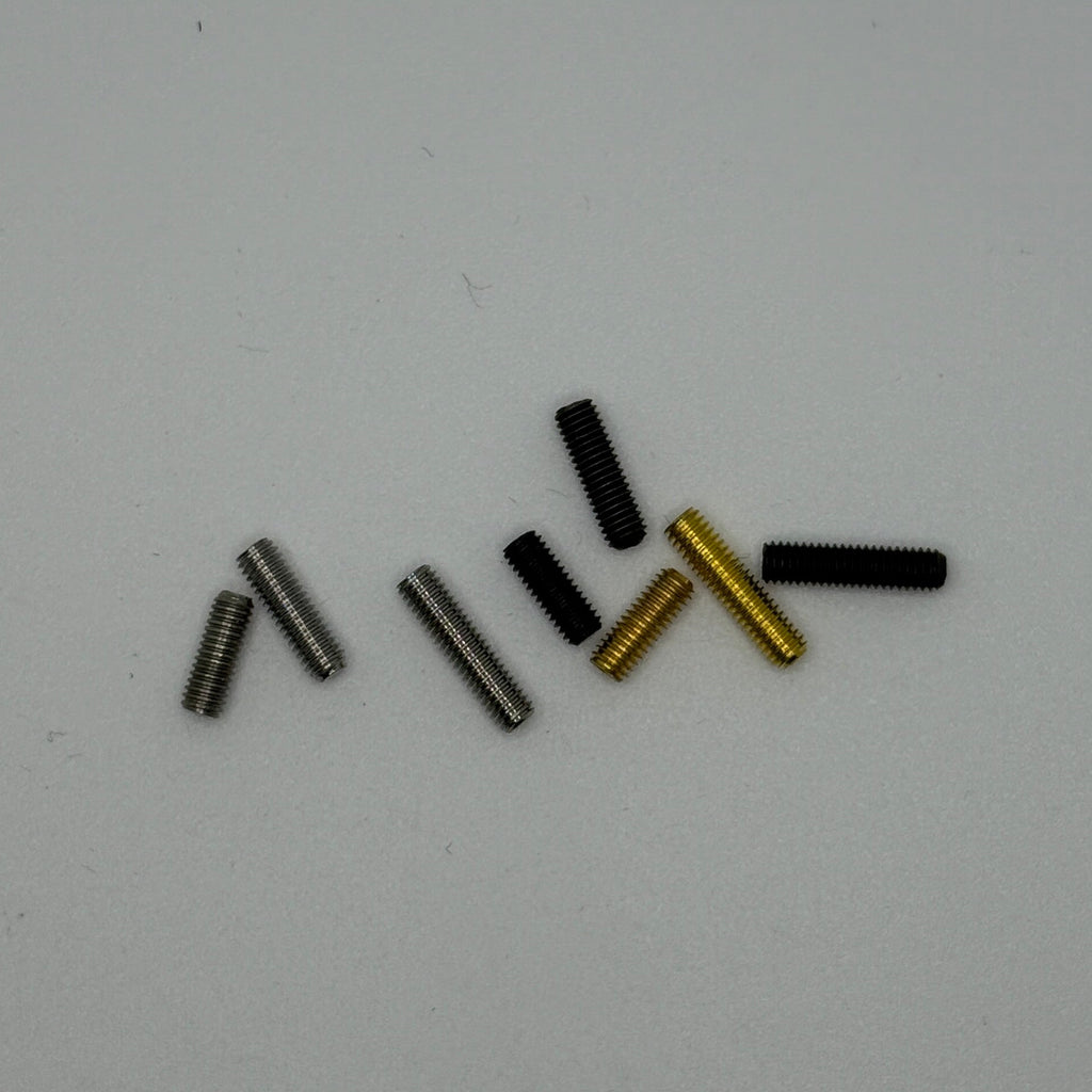 Guitar Bridge Saddle Screw Set (6 pcs) M3 x 8mm / 10 mm / 12mm (Chrome / Gold / Black)