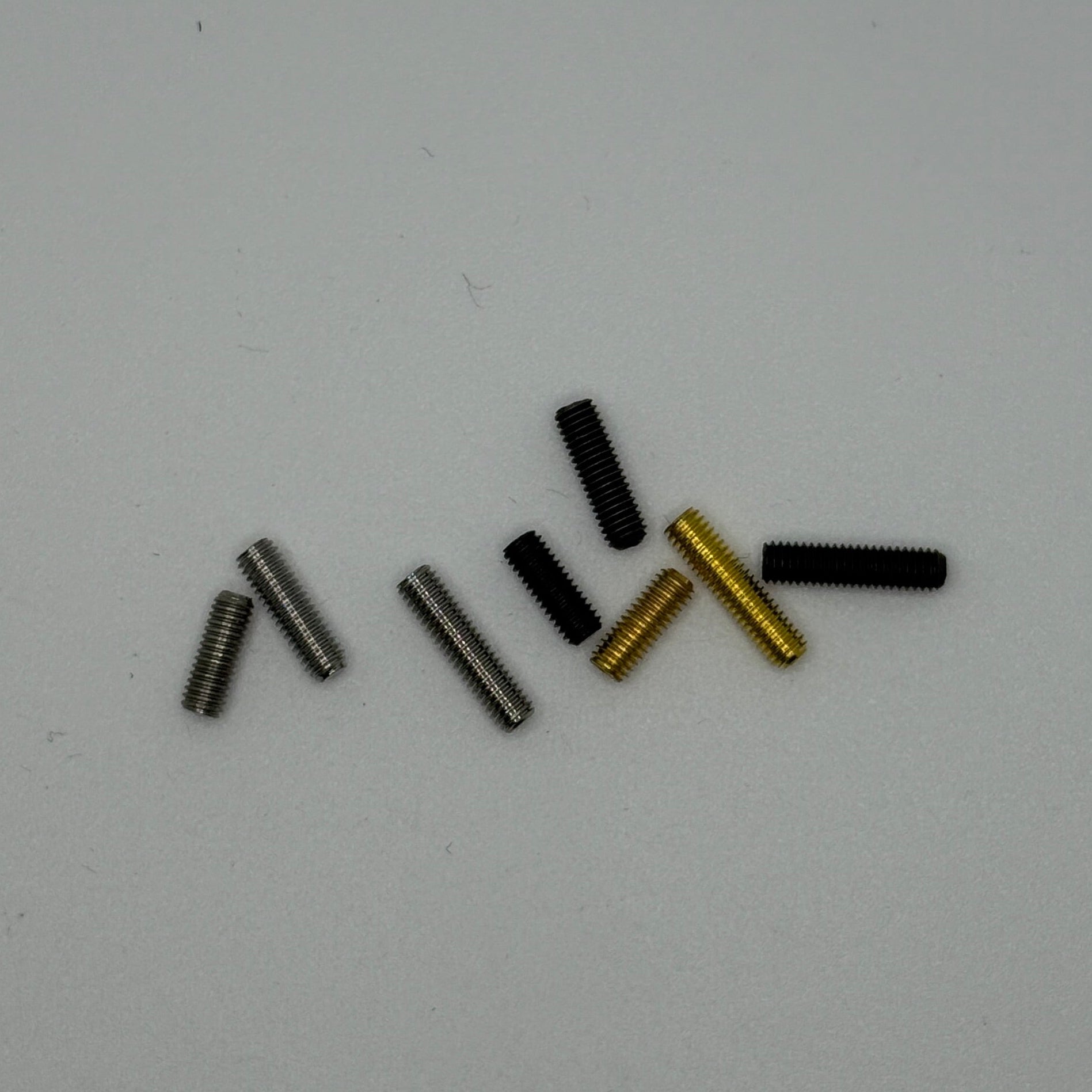 Guitar Bridge Saddle Screw Set (6 pcs) M3 x 8mm / 10 mm / 12mm (Chrome / Gold / Black)