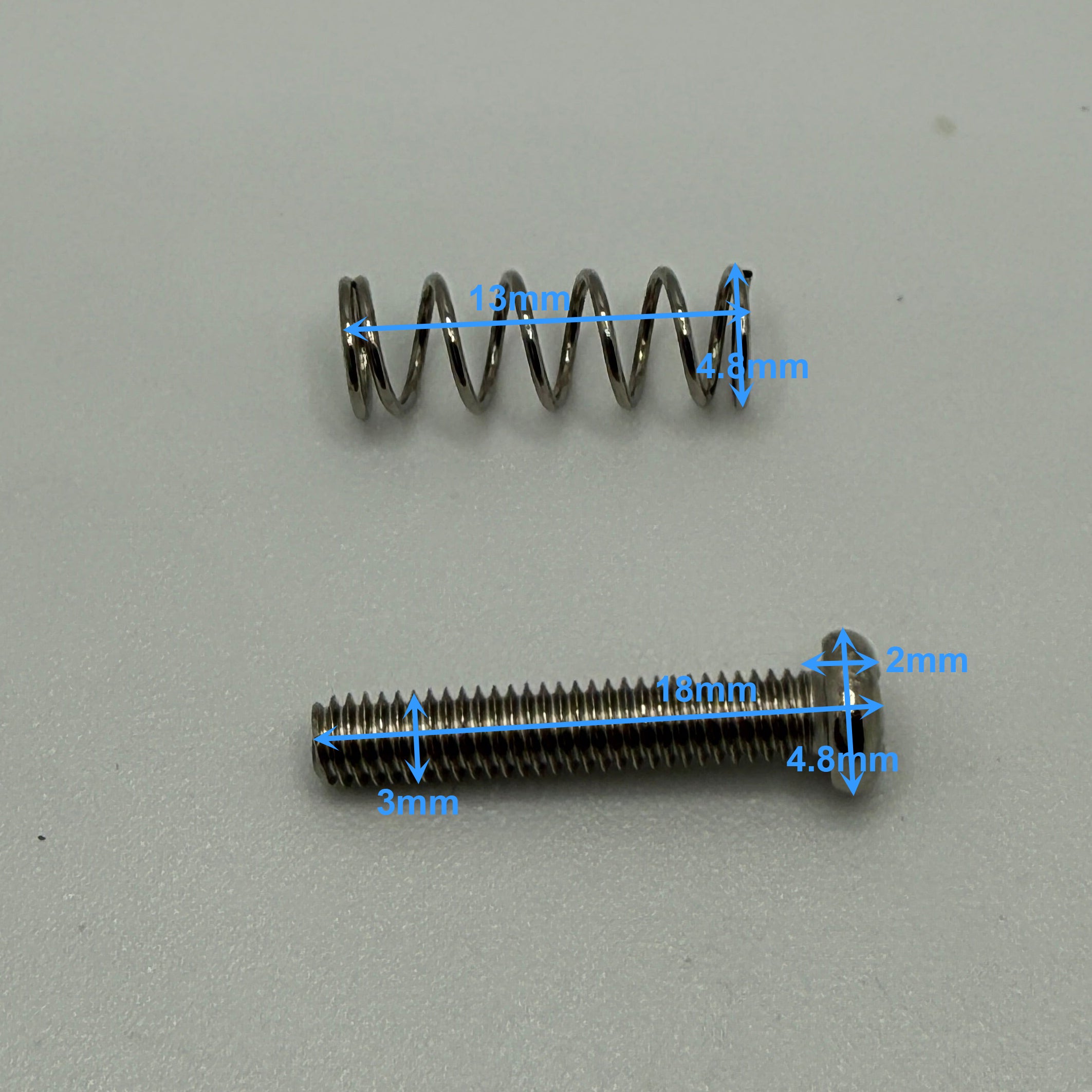 Guitar Bridge Saddle Intonation Metric M3 Screws And Springs Set (6 Screws and 6 Springs) for ST Style Guitar