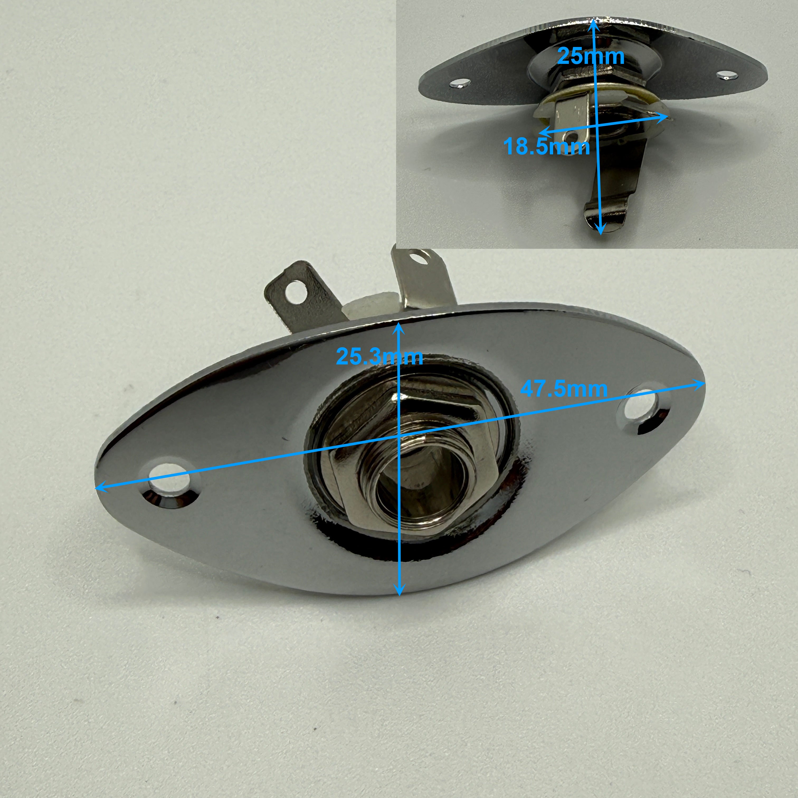Guitar 6.35mm Output Jack Socket with Oval Cover