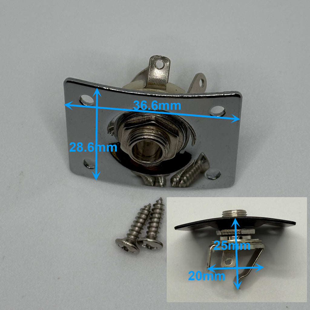 Guitar 6.35mm Output Jack Socket with Plate Cover