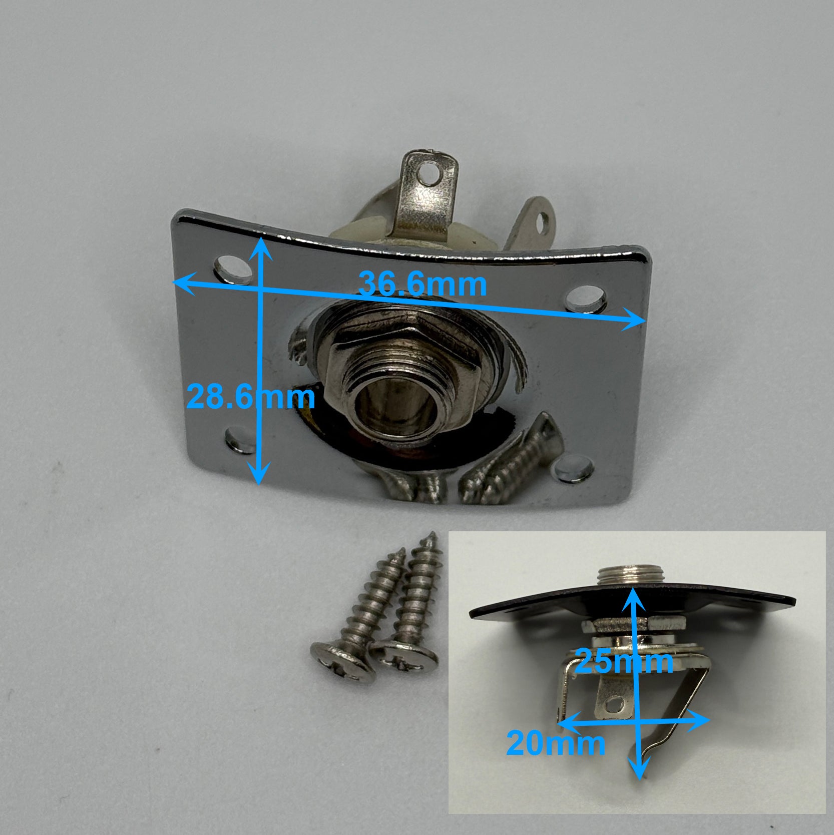 Guitar 6.35mm Output Jack Socket with Plate Cover