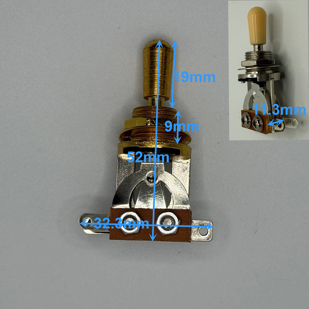 High Quality LP Style Guitar 3 Way Toggle Switch with Tip (plastic / Metal)
