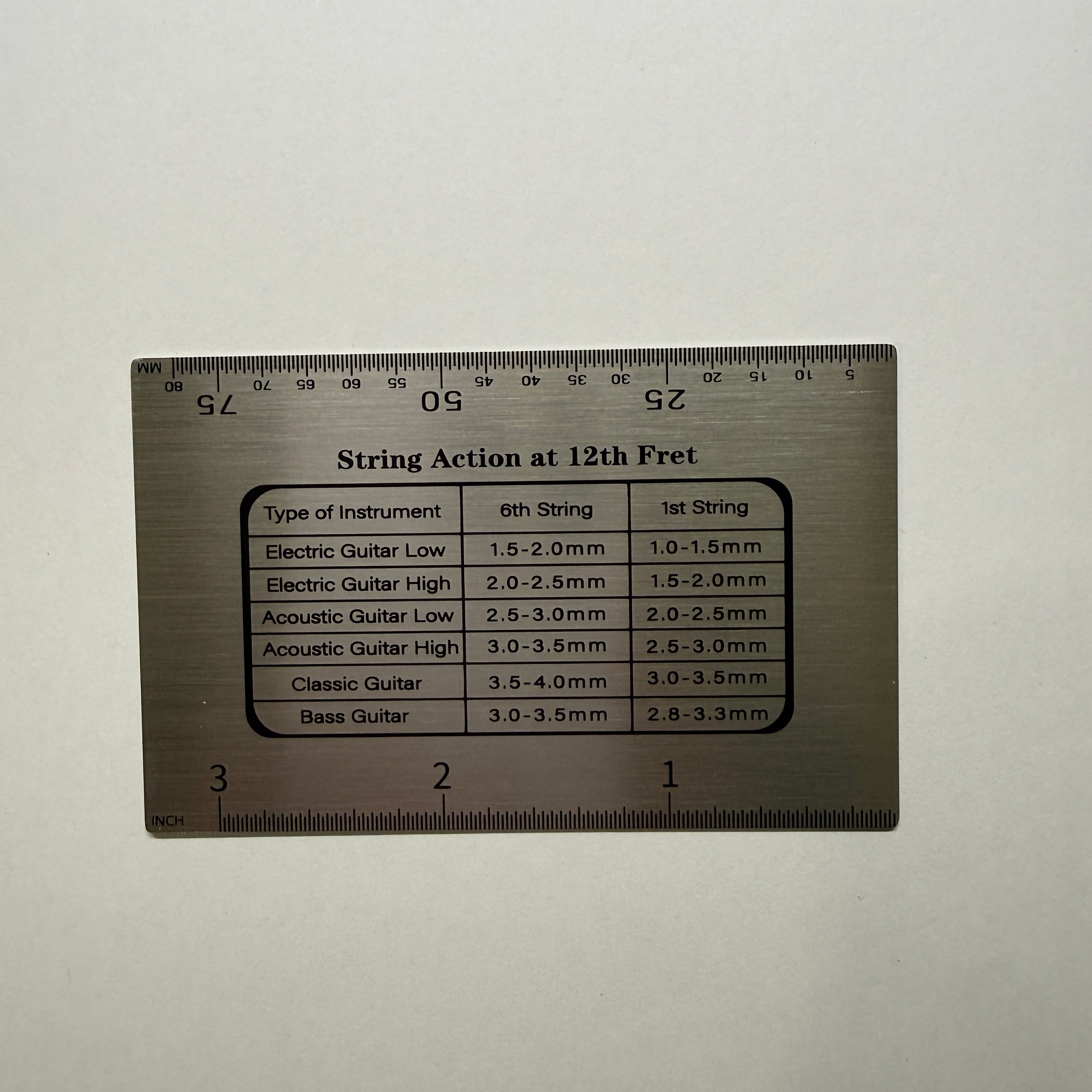 Guitar String Action Ruler (Stainless Steel / Plastic) For Guitar Setup
