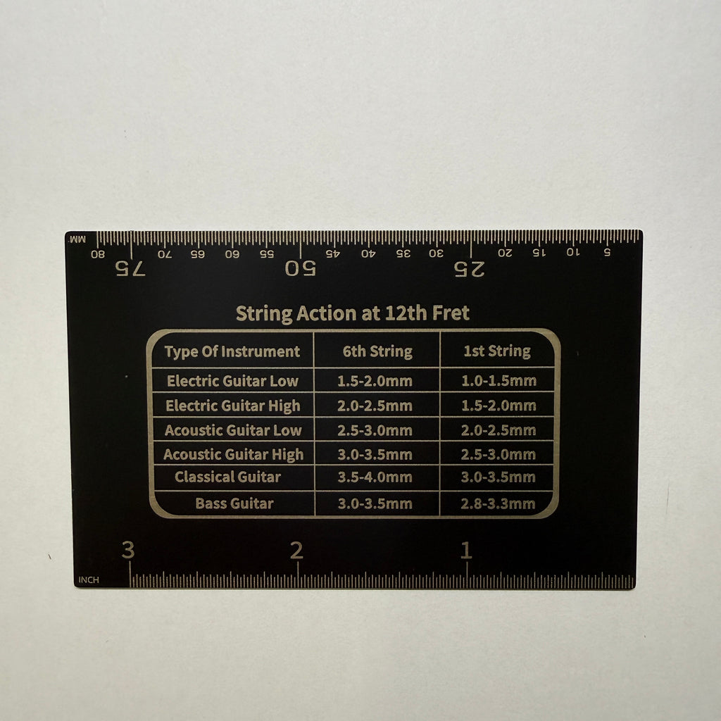 Guitar String Action Ruler (Stainless Steel / Plastic) For Guitar Setup