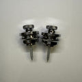 Premium Guitar Strap Locks with Quick-Release System (2 pc), Chrome / Black / Gold