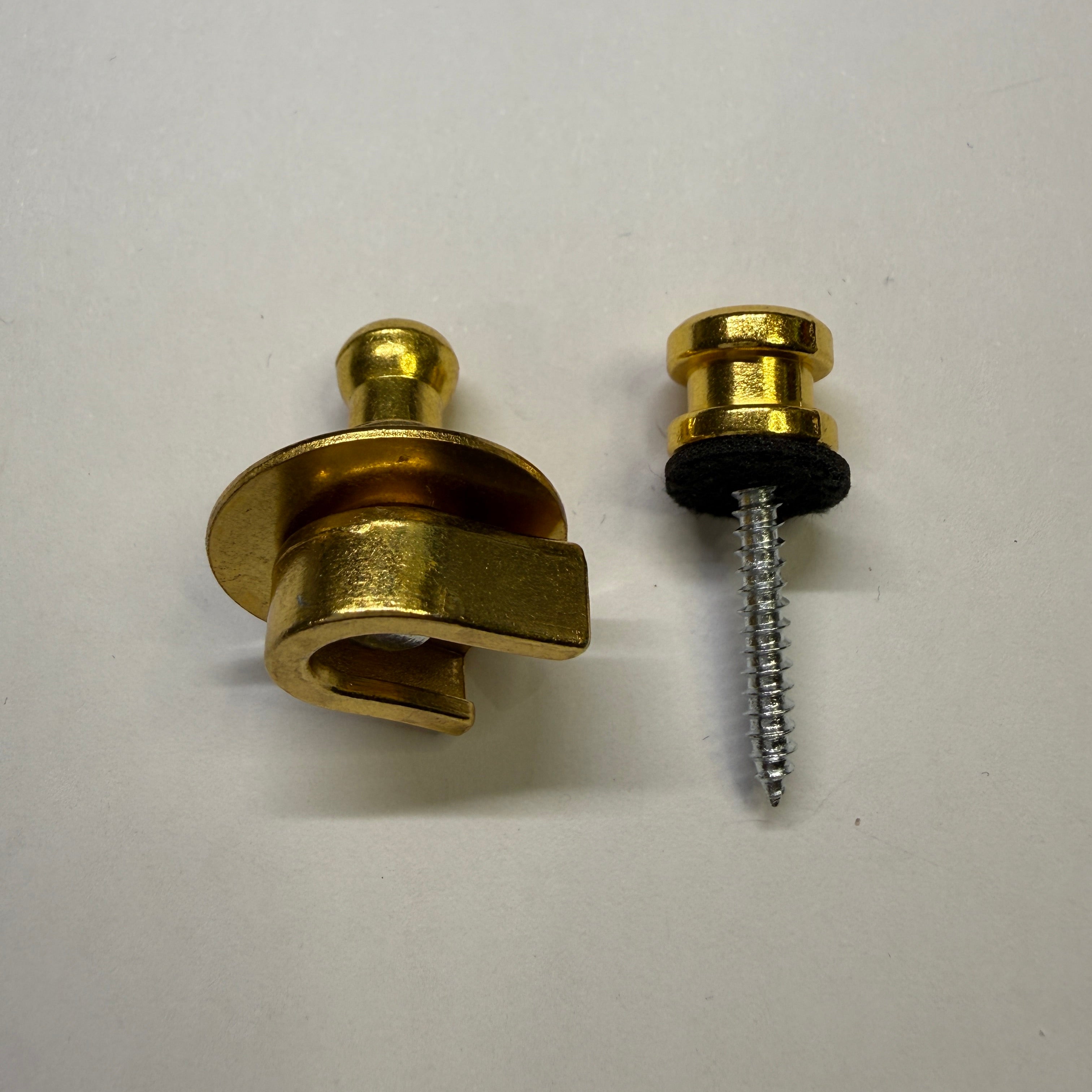 Guitar Strap Locks with Easy Locking System (2 pc), Chrome / Black / Gold