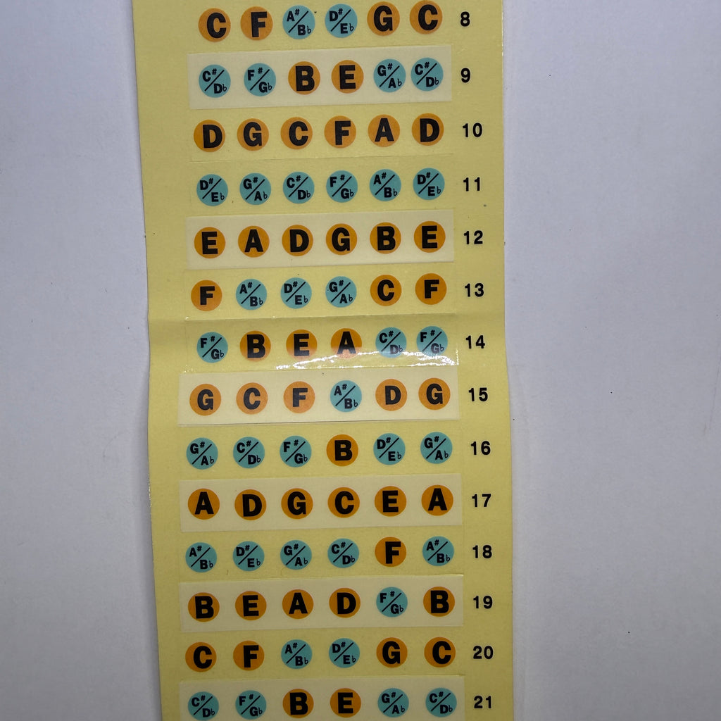 Musical Note Fret Sticker for Electric / Acoustic Guitar (2 sheets)