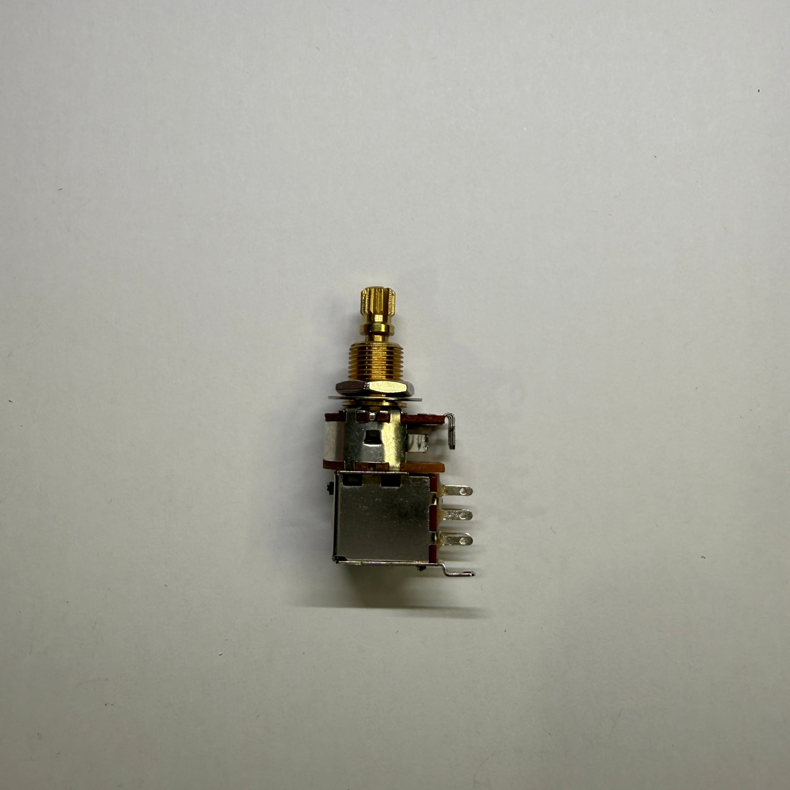 Brass Push Push Pots - Split Shaft (18 spline / 16 spline) Potentiometer for Volume / Tone A250K A500K B250K B500K