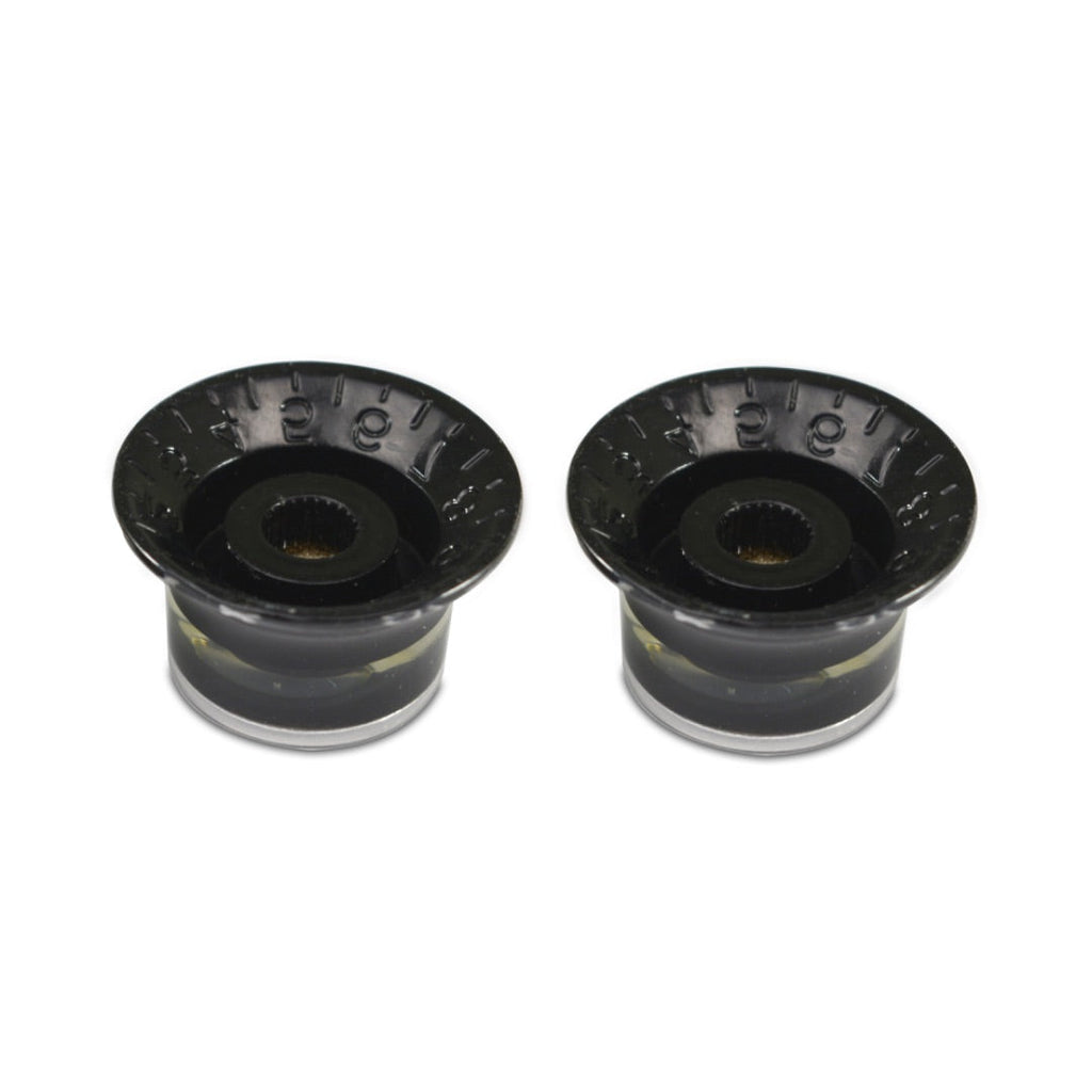 Hosco Bell Knob (Set of 2, 1 x Volume 1 x Tone) Black With Silver Inserts, Embossed White Numbers, USA fit and CTS pots