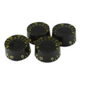 Hosco Speed Knob (Set of 4) Relic Black, CAB Material, Embossed Off-White Numbers, USA fit and CTS pots