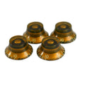 Hosco Bell Knob (Set of 4) Relic Gold, CAB Material, Embossed Off-White Numbers, USA fit and CTS pots