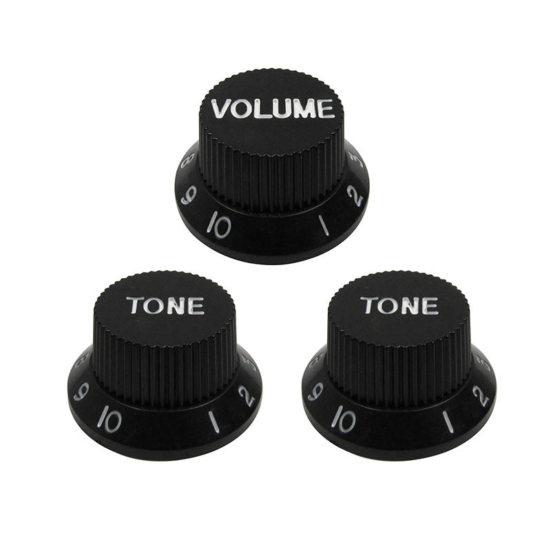 ST Style Guitar Knobs Volume Tone Tone Set (3 pcs) For Split Shaft Pots 24 spline / 20 spline. Multi Colours.