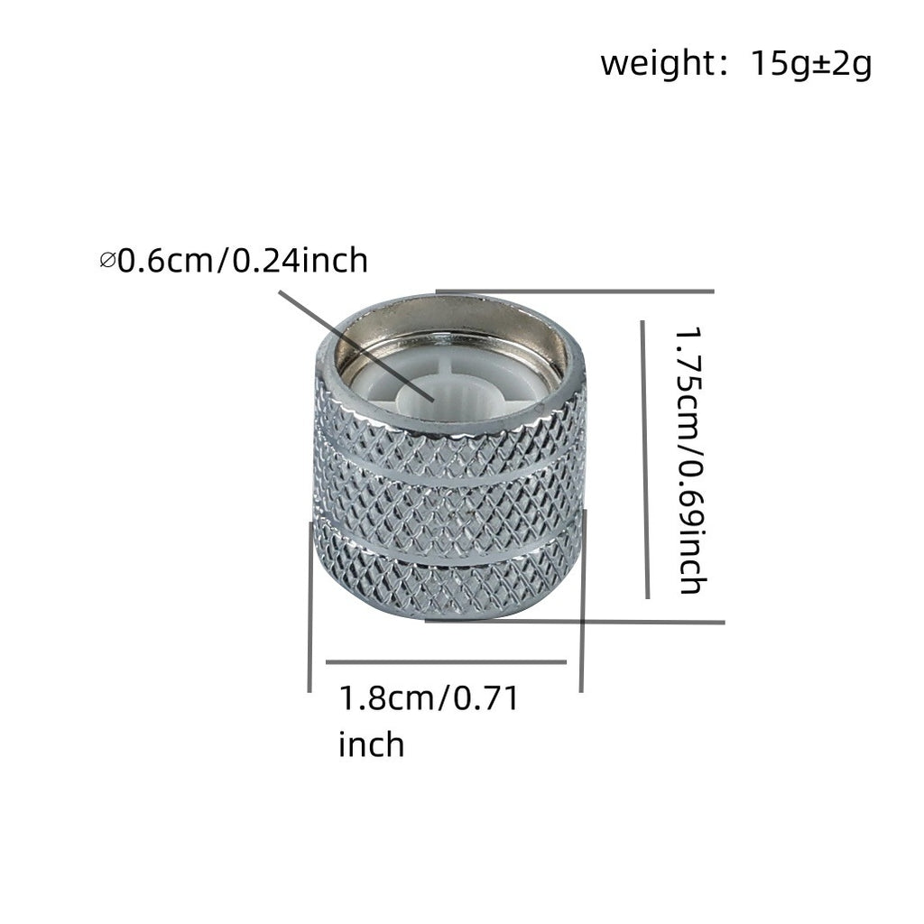 Premium Abalone Inlay Knob Set (3 pcs) for Split Shaft Pots 18 spline / 16 spline. Chrome / Gold