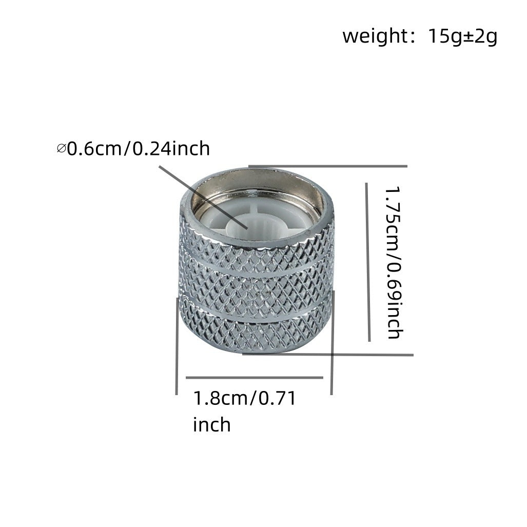 Premium Abalone Inlay Knob Set (3 pcs) for Split Shaft Pots 18 spline / 16 spline. Chrome / Gold