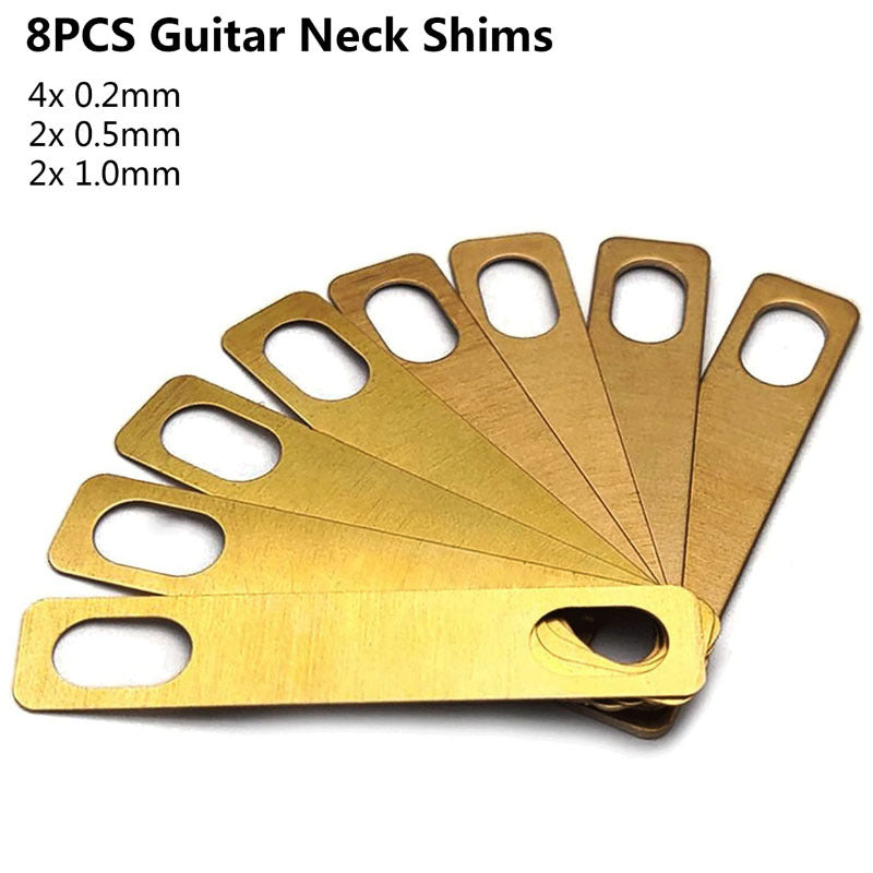 Brass Guitar Neck Shims Set (8 pcs)