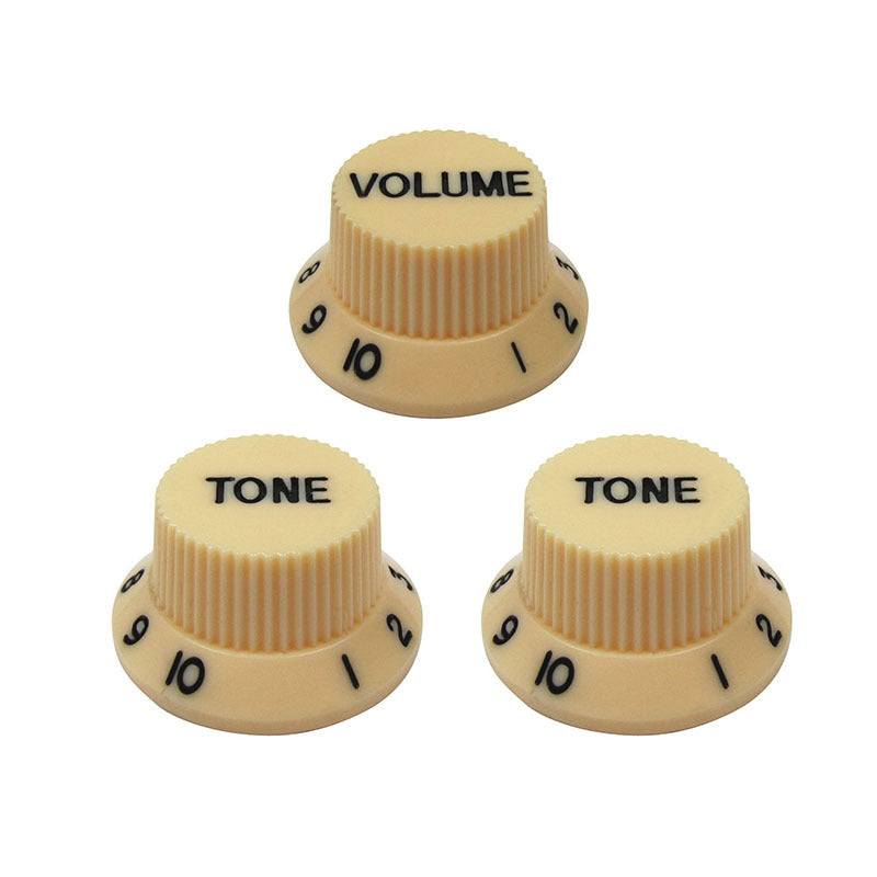 ST Style Guitar Knobs Volume Tone Tone Set (3 pcs) For Split Shaft Pots 24 spline / 20 spline. Multi Colours.