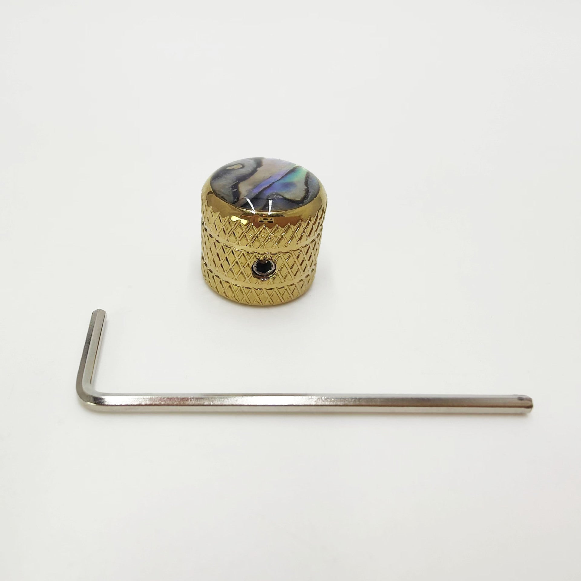 Premium Abalone Inlay Knob with Lock. Chrome / Gold / Black
