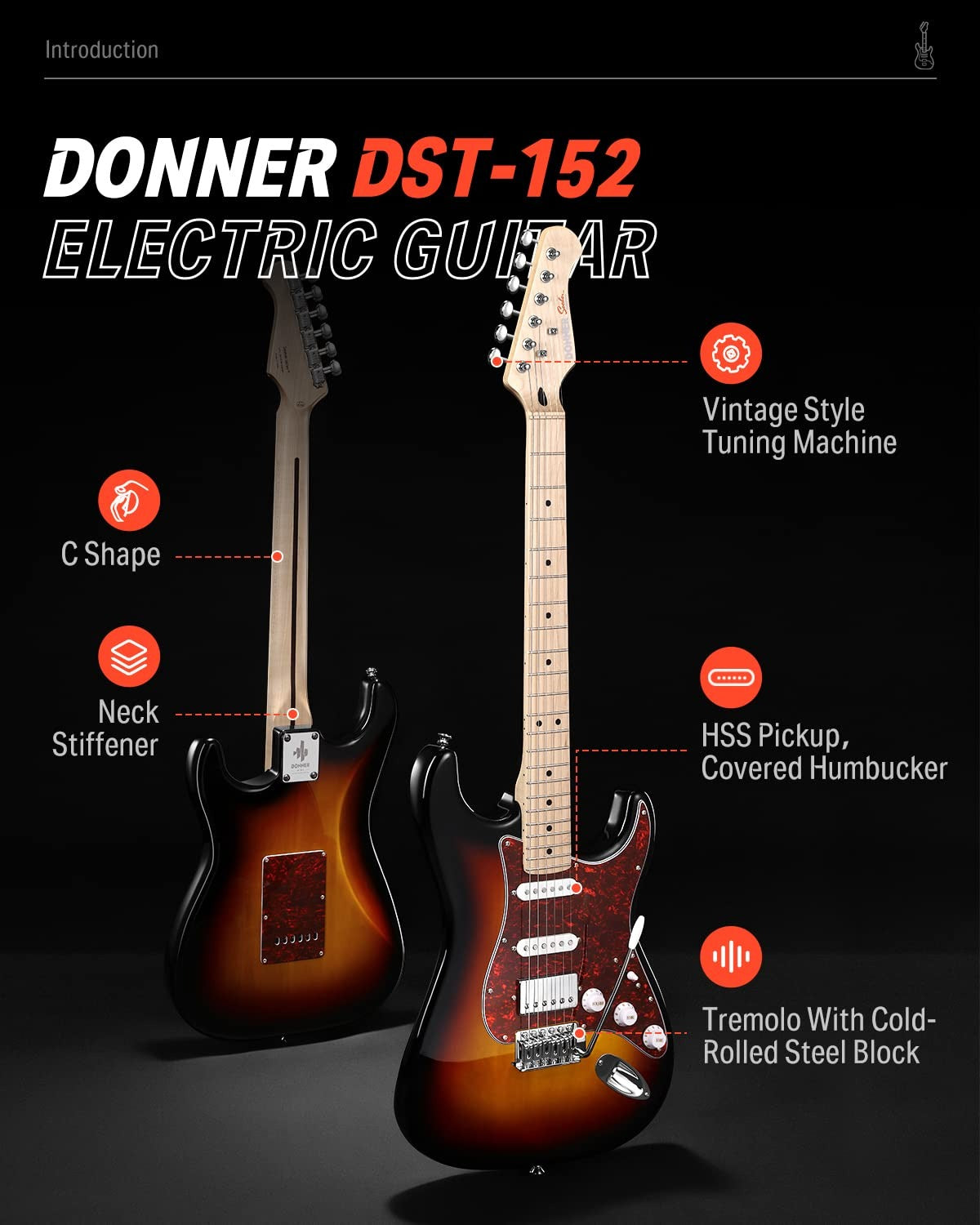 Donner DST-152 ST Electric Guitar Kit