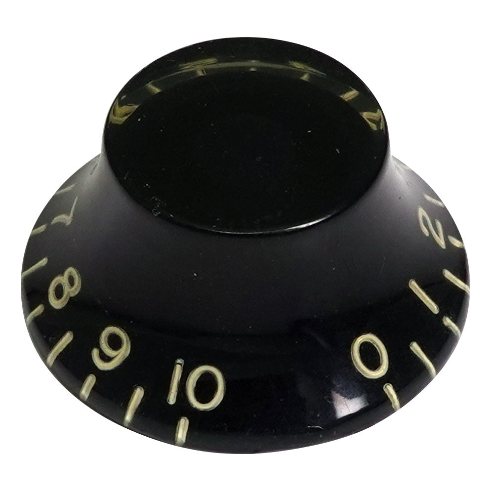 Hosco Bell Knob (Set of 4) Relic Black, CAB Material, Embossed Off-White Numbers, USA fit and CTS pots