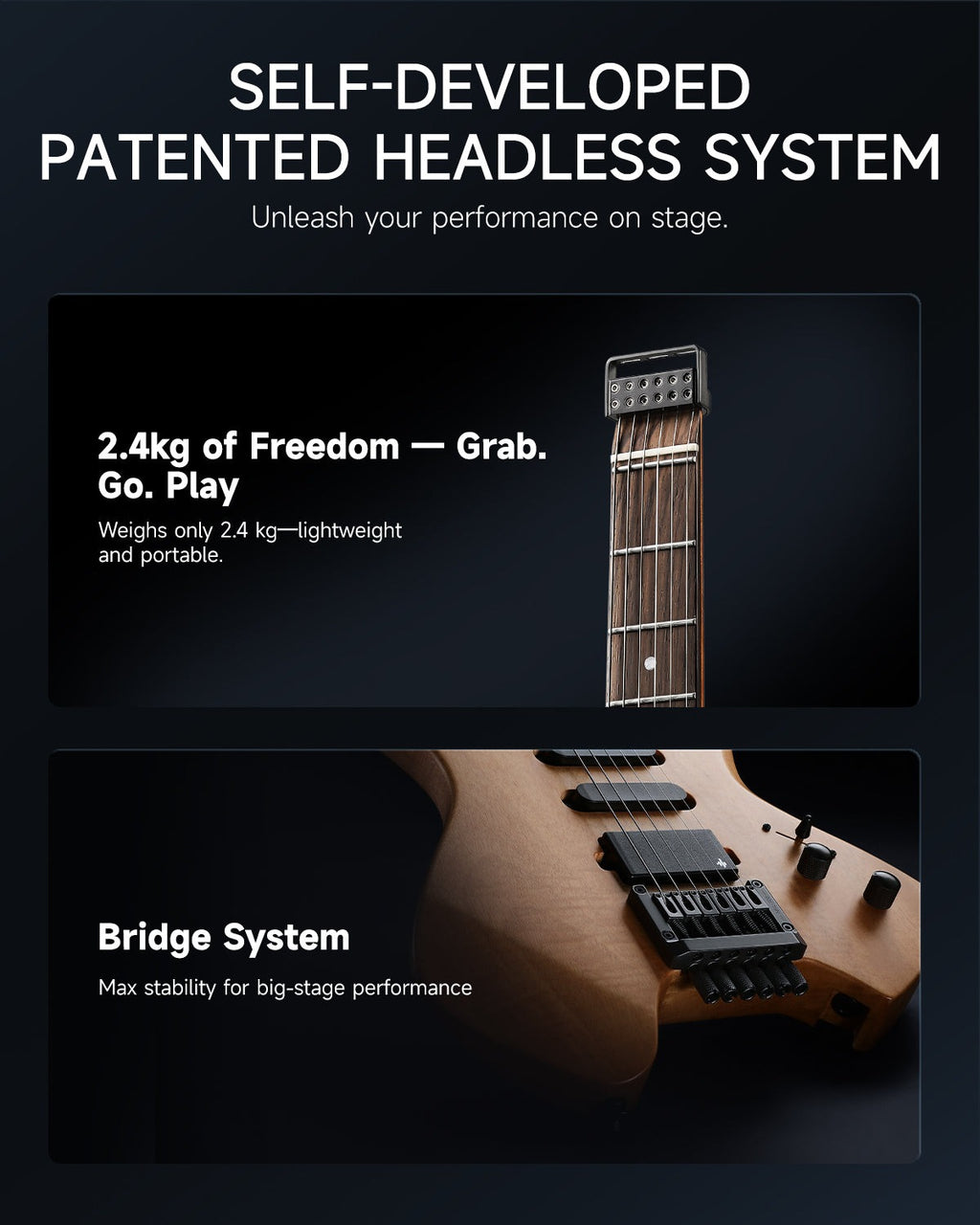 Donner NHL-500 Headless Electric Guitar (HLX-500)