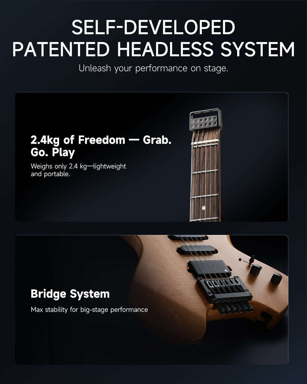 Donner NHL-500 Headless Electric Guitar (HLX-500)