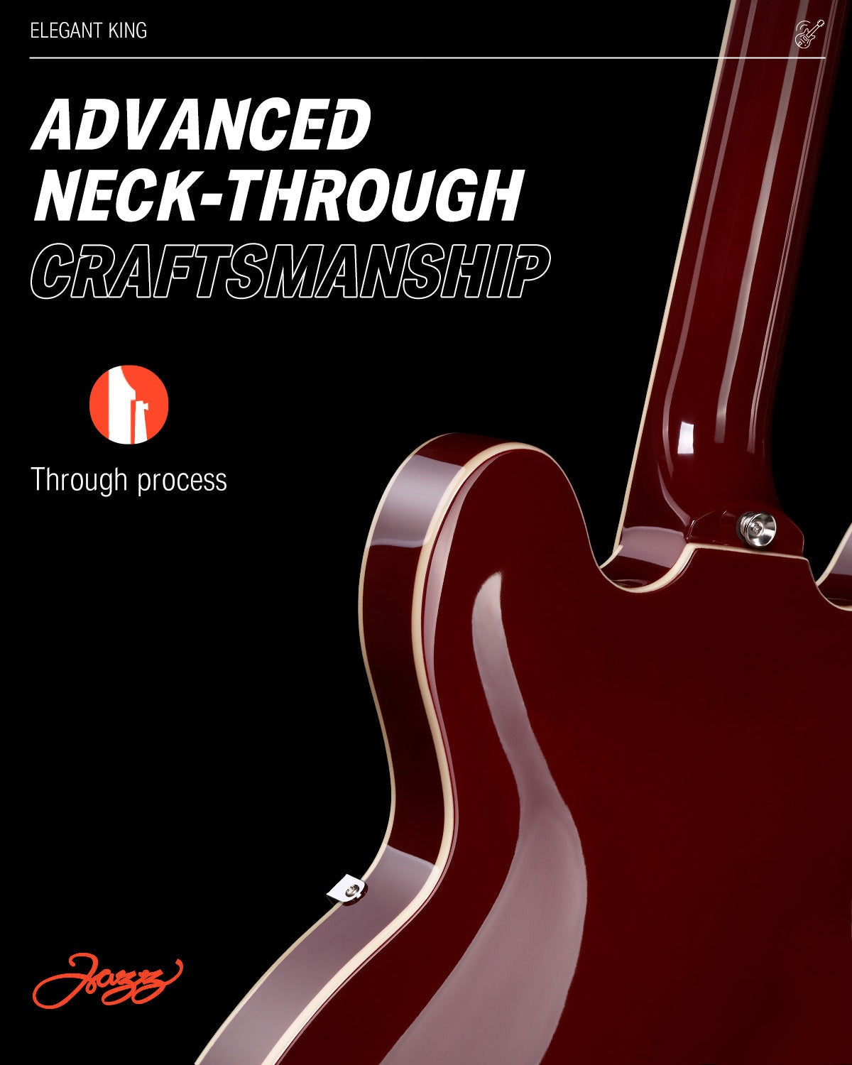 Donner DJP-1000 JAZZ Electric Guitar - Cherry Color